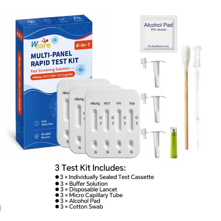 Test SIDA VIH 1/2 Sifilis Hepatitis C Hepatitis B 4 en 1 autotest en casa